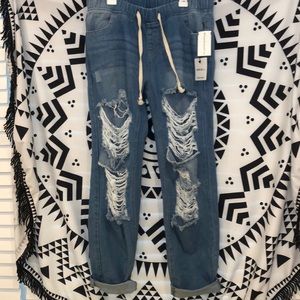 ripped sweatpant jeans